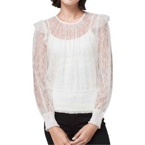 White House Black Market Sheer Lace Blouse